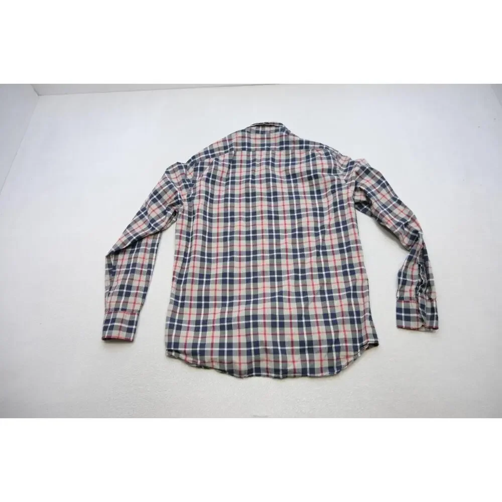 J Crew Flex Wash Dress Shirt Slim Fit Plaid Button Up Long‎ Sleeve Mens Sz Large
